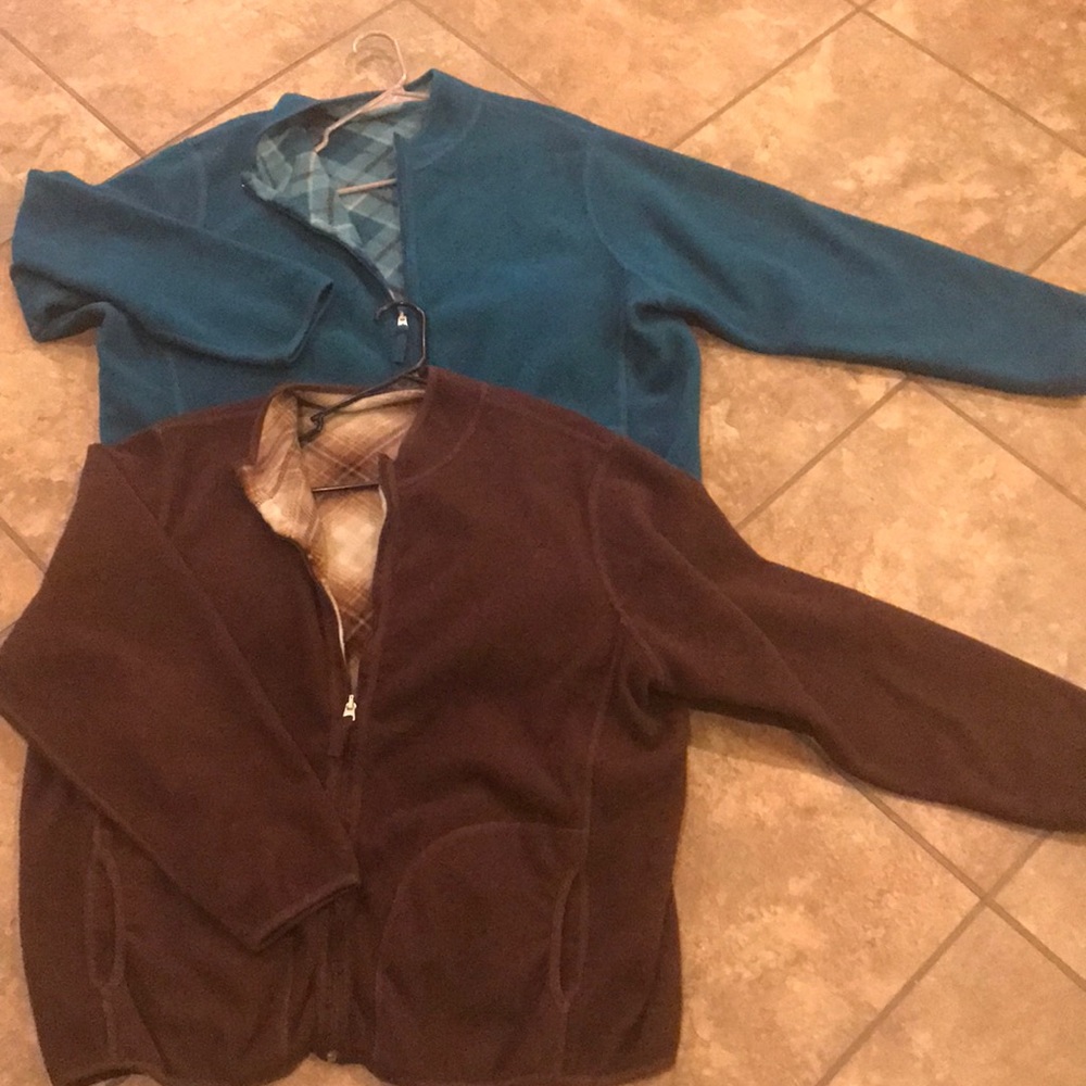 Set of two reversible zip up jackets, warm an soft